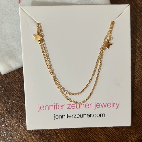 double necklace jennifer zeuner jewelry star necklace Jennifer Zeuner Star Double Necklace Jennifer Zeuner Jewelry Gold Plated  Star Double Necklace New
